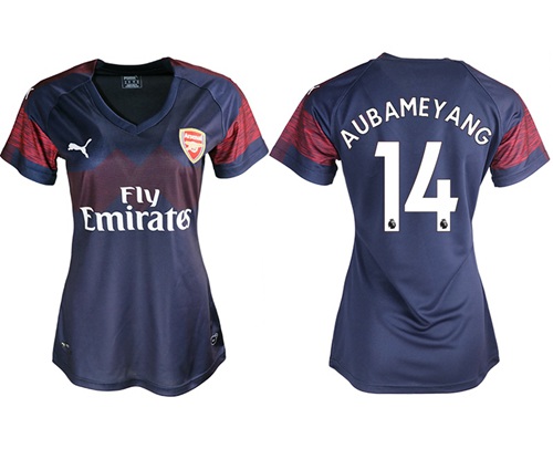 Women's Arsenal #14 Aubameyang Away Soccer Club Jersey
